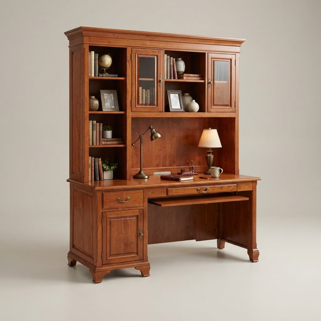 Kensington Cherry Desk with Hutch